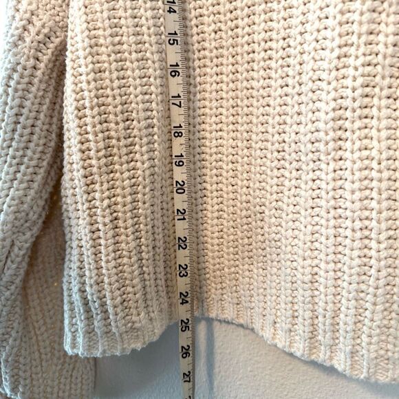 Aerie Ivory Knit Oversized Sweatshirt Size Large - Picture 2 of 8
